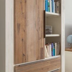 Maison Belfort Wohnwand Doral (3-teilig) - Akazie teilmassiv - Weiß / Akazie -Wohnzimmermöbel boutique en ligne wohnwand doral 3 teilig akazie teilmassiv weiss akazie 3588897