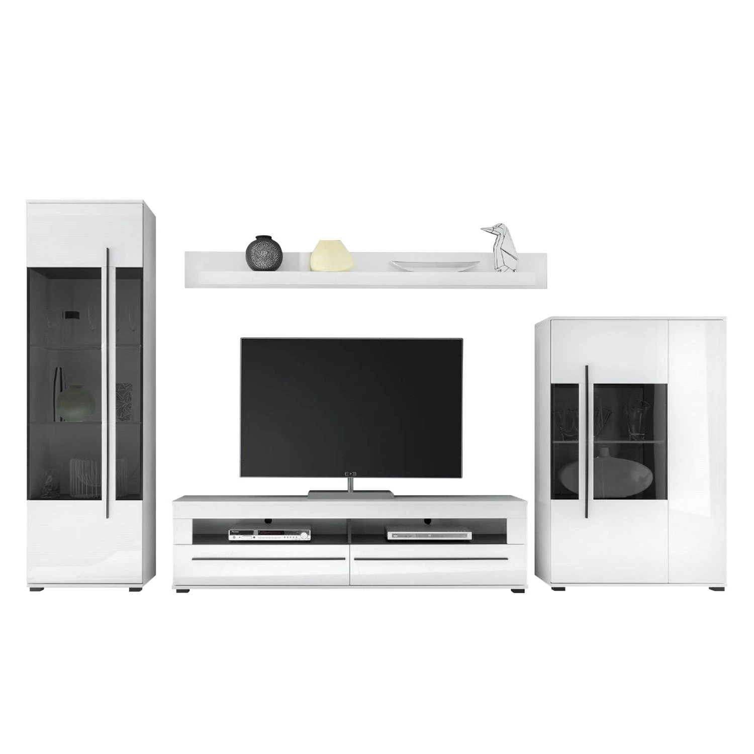 Roomscape Wohnwand Farson (4-teilig) - Hochglanz Weiß / Weiß 2 Roomscape Wohnwand Farson (4-teilig) - Hochglanz Weiß / Weiß – Bild 2