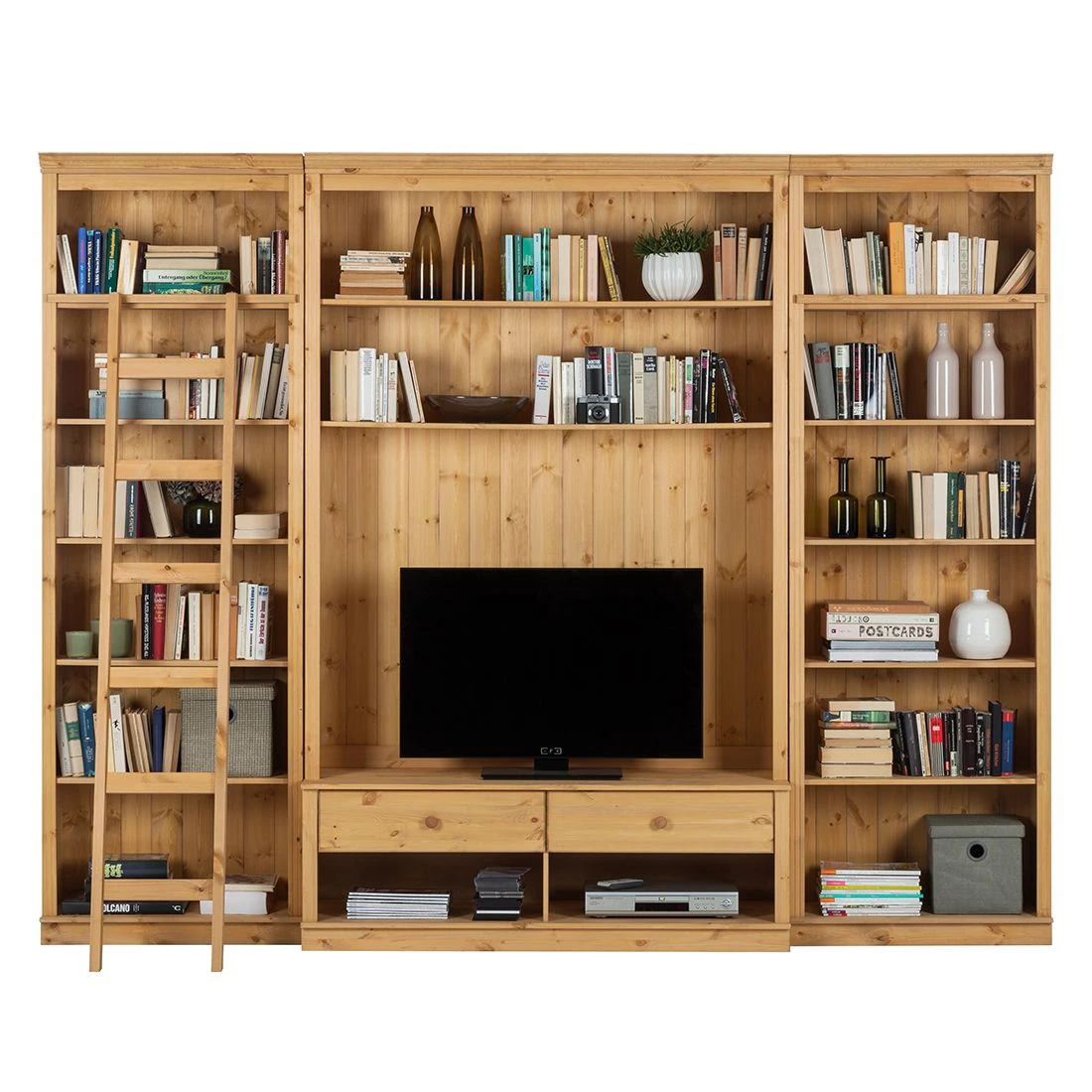 Maison Belfort Wohnwand Lillehammer I (3-teilig) - Kiefer massiv - Kiefer Natur 1 Maison Belfort Wohnwand Lillehammer I (3-teilig) - Kiefer massiv - Kiefer Natur