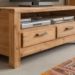 Ars Natura Wohnwand Toumanar (4-teilig) I - Akazie teilmassiv - Akazie Sand -Wohnzimmermöbel boutique en ligne wohnwand toumanar 4 teilig i akazie teilmassiv akazie sand 3600813