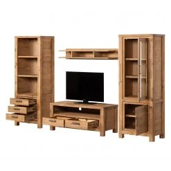 Ars Natura Wohnwand Toumanar (4-teilig) I - Akazie teilmassiv - Akazie Sand -Wohnzimmermöbel boutique en ligne wohnwand toumanar 4 teilig i akazie teilmassiv akazie sand 3600817