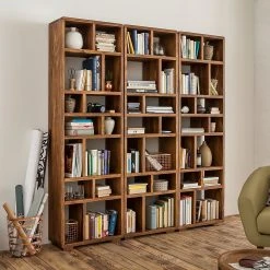 Ars manufacti Wohnwand Trangle (3-teilig) - Sheesham massiv -Wohnzimmermöbel boutique en ligne wohnwand trangle 3 teilig sheesham massiv 4219076