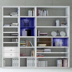 Loftscape XL Regalwand Emporior I.A - Hochglanz Weiß / Eiche Sonoma Dekor - Mit Beleuchtung 6 Loftscape XL Regalwand Emporior I.A - Hochglanz Weiß / Eiche Sonoma Dekor - Mit Beleuchtung -Wohnzimmermöbel boutique en ligne xl regalwand emporior i a rgb led beleuchtung hochglanz weiss eiche sonoma dekor 3396505