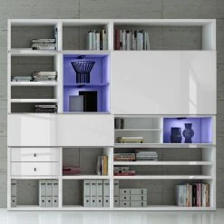Loftscape XL Regalwand Emporior I.C - Mit Beleuchtung -Wohnzimmermöbel boutique en ligne xl regalwand emporior i c hochglanz weiss rgb led beleuchtung 3396773