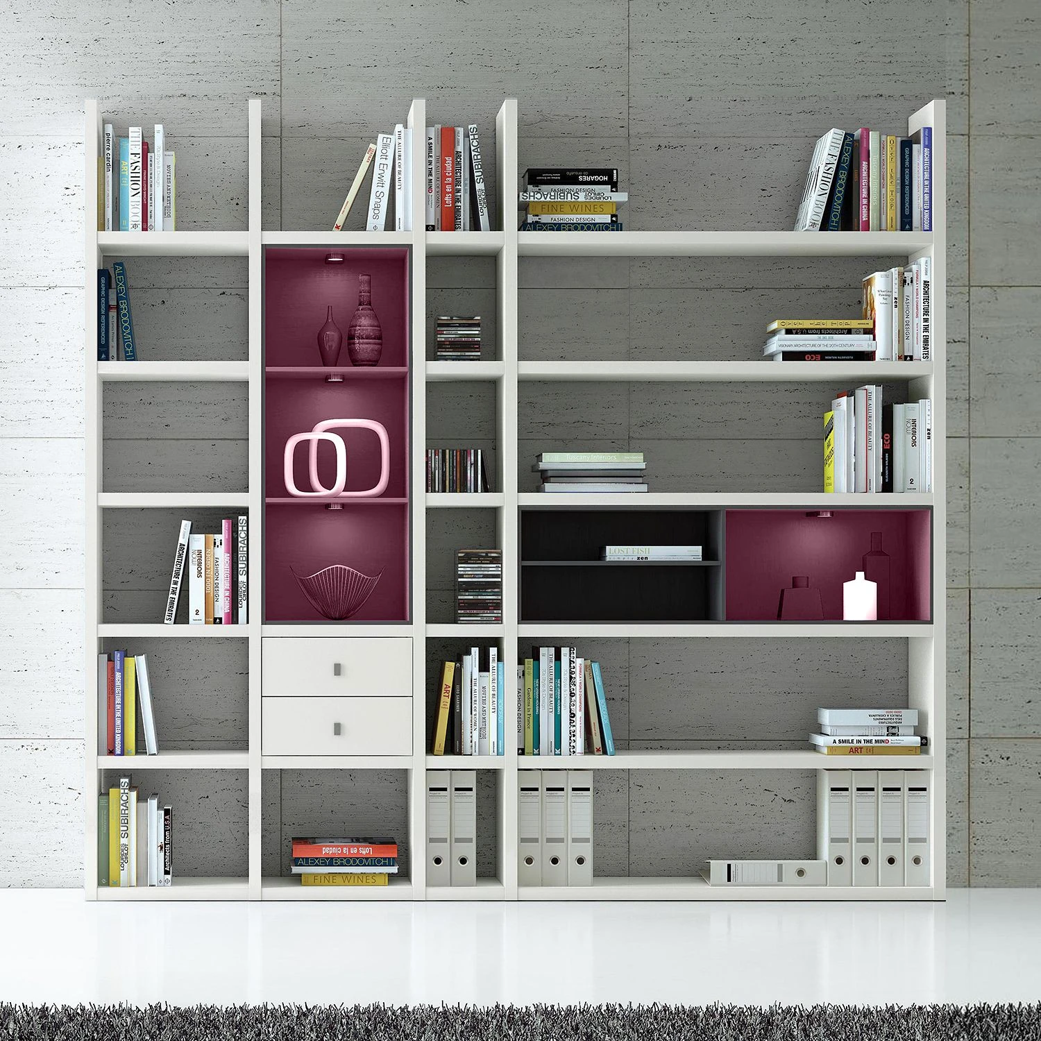 Loftscape XL Regalwand Emporior III.B - Weiß / Schwarz - Mit Beleuchtung 2 Loftscape XL Regalwand Emporior III.B - Weiß / Schwarz - Mit Beleuchtung – Bild 2