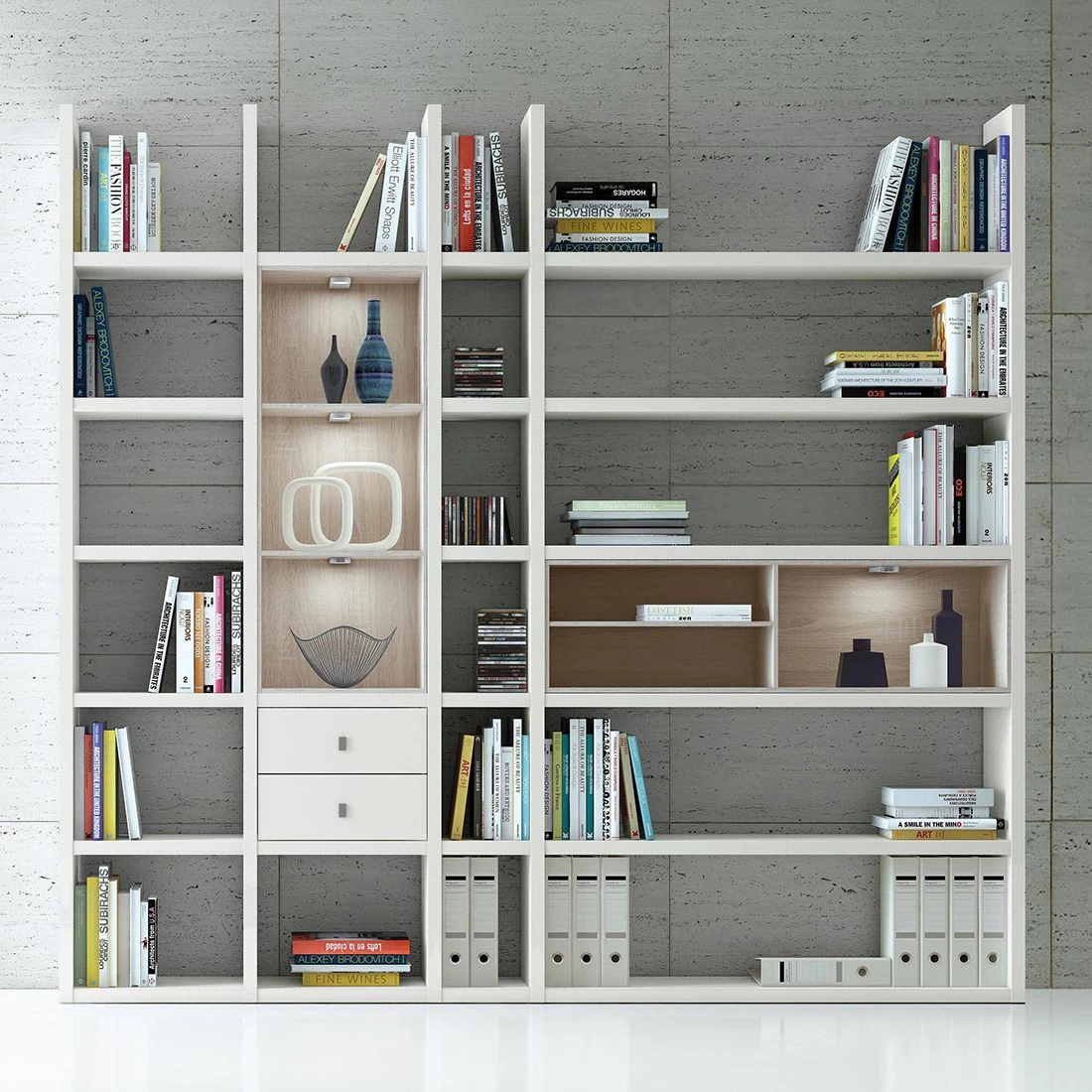 Loftscape XL Regalwand Emporior III.B - Weiß / Eiche Sonoma Dekor - Mit Beleuchtung 4 Loftscape XL Regalwand Emporior III.B - Weiß / Eiche Sonoma Dekor - Mit Beleuchtung – Bild 4