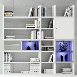 Loftscape XL Regalwand Emporior IV - Hochglanz Weiß / Weiß - Mit Beleuchtung -Wohnzimmermöbel boutique en ligne xl regalwand emporior iv rgb led beleuchtung hochglanz weiss weiss 3397721