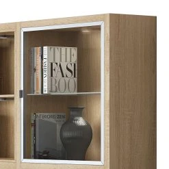 Loftscape XL Regalwand IX.B - Weiß / Eiche Dekor -Wohnzimmermöbel boutique en ligne xl regalwand ix b inkl beleuchtung weiss eiche dekor 1555646