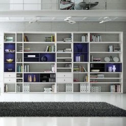 Loftscape XXL Regalwand Emporior I.A - Weiß / Schwarz - Mit Beleuchtung -Wohnzimmermöbel boutique en ligne xxl regalwand emporior i a ohne beleuchtung hochglanz weiss schwarz 3396305