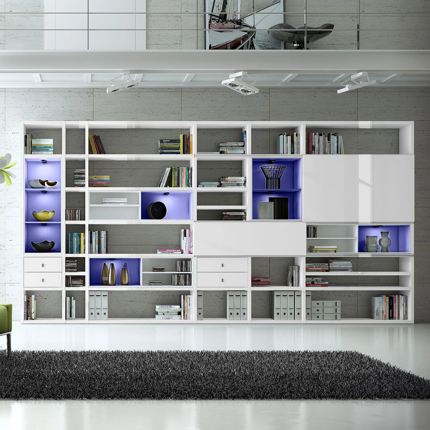 Loftscape XXL Regalwand Emporior I.B - Mit Beleuchtung 3 Loftscape XXL Regalwand Emporior I.B - Mit Beleuchtung – Bild 3