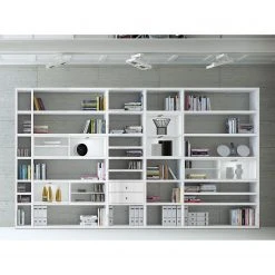 Loftscape XXL Regalwand Emporior II - Hochglanz Weiß / Weiß - Mit Beleuchtung -Wohnzimmermöbel boutique en ligne xxl regalwand emporior ii mit beleuchtung hochglanz weiss weiss 2222314
