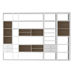 Loftscape XXL Regalwand Emporior III - Weiß / Eiche Sonoma Dekor - Ohne Beleuchtung