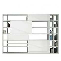 Loftscape XXL Regalwand Emporior IX - Hochglanz Weiß