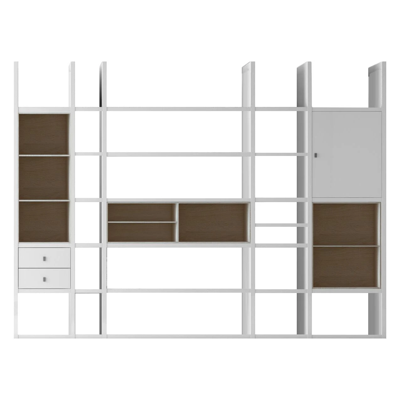 Loftscape XXL Regalwand Emporior VI - Weiß / Eiche Sonoma Dekor - Ohne Beleuchtung 1 Loftscape XXL Regalwand Emporior VI - Weiß / Eiche Sonoma Dekor - Ohne Beleuchtung